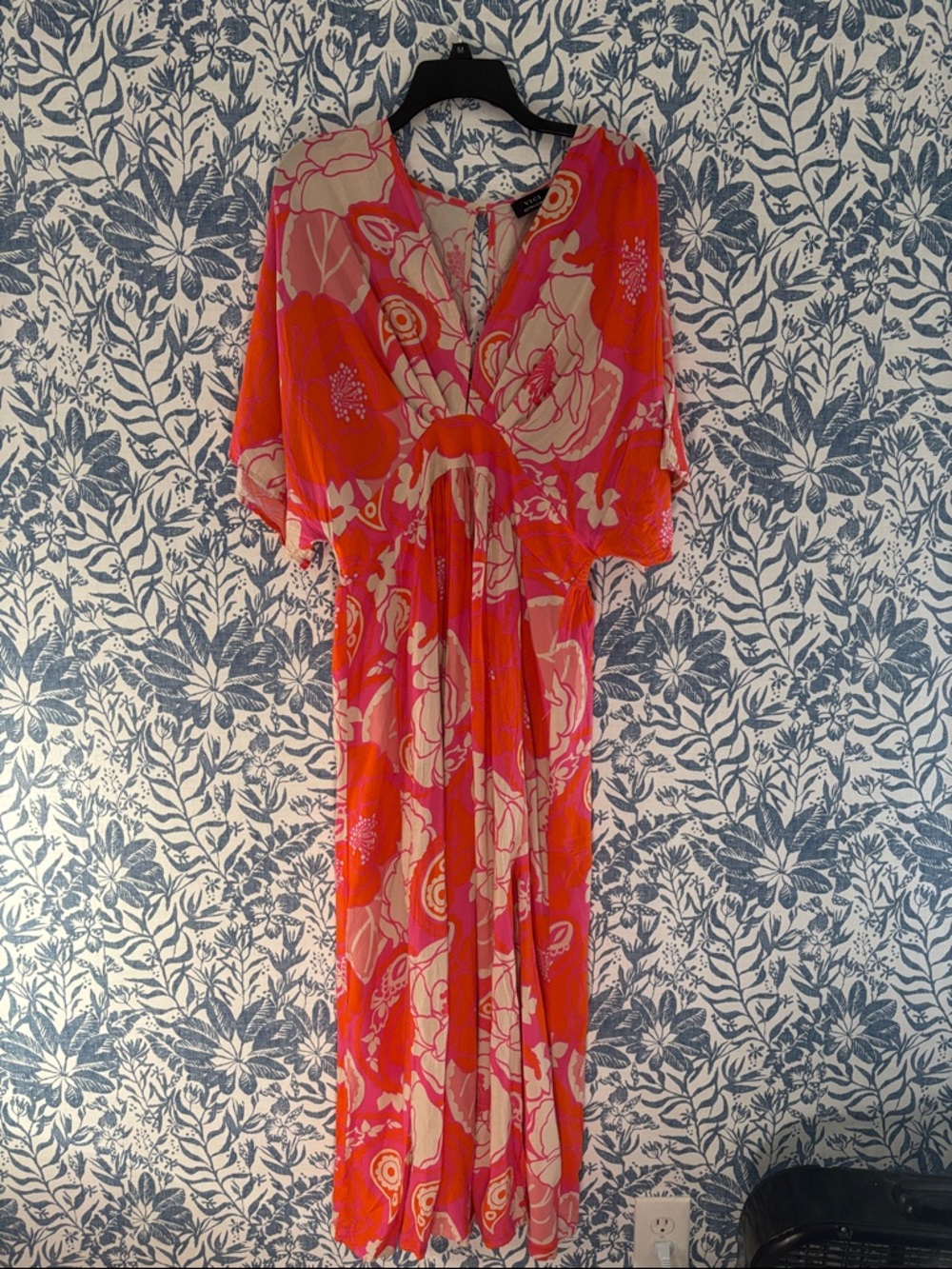 VICI- XL Vibrant Coral Floral Maxi Dress - Women's Summer Dress